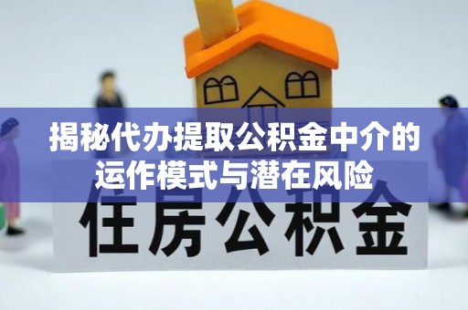 淇滨揭秘代办提取公积金中介的运作模式与潜在风险